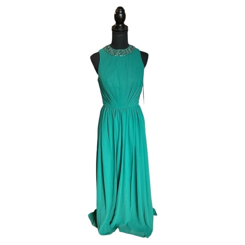 NWT MAC Duggal green maxi dress